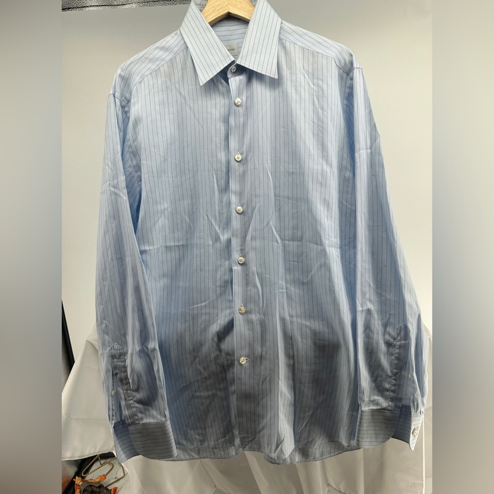 Zelma blue striped long sleeve button up shirt